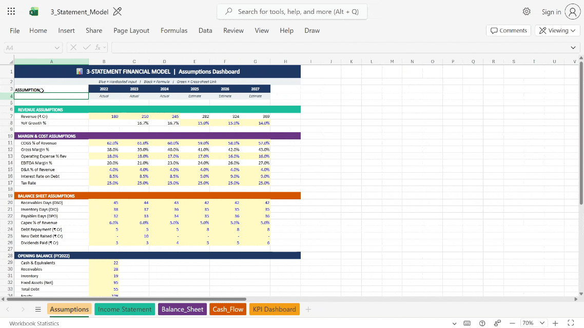 3-Statement Financial Model Preview