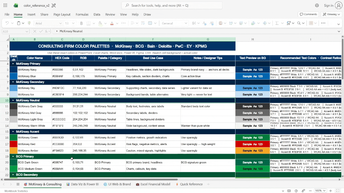 Color Reference - Consulting style Preview